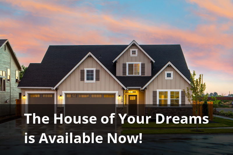 Suburban house with white text over it that is easier to read thanks to a semi-transparent black background behind the text